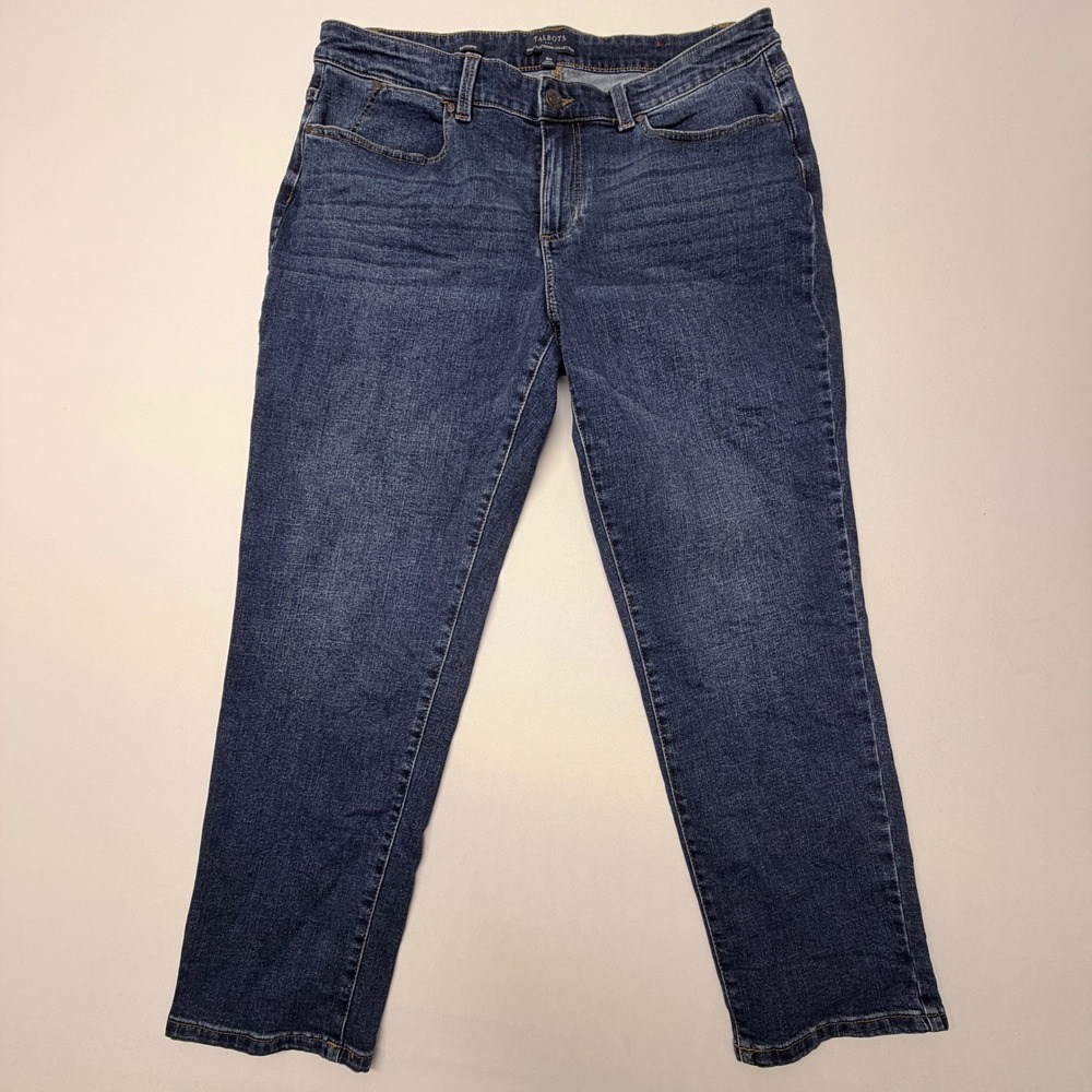 Talbots Simply Flattering Boyfriend Jeans Dark Wash Blue Plus Size 16W